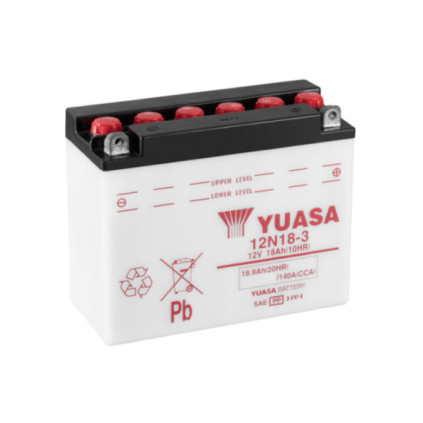 Yuasa Battery, 12N18-3 (dc) no acid included