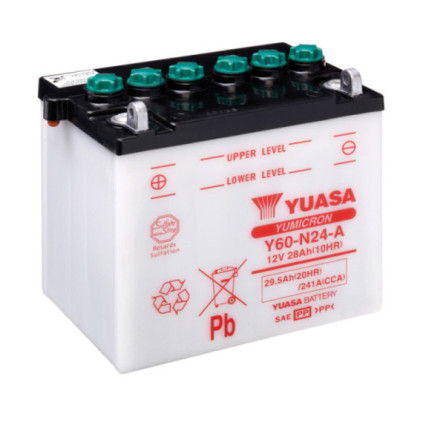 Yuasa Battery, Y60-N24-A (dc) no acid included
