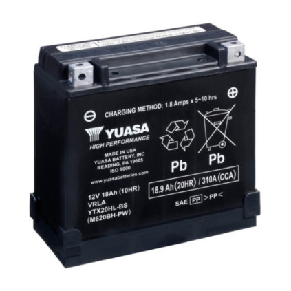Yuasa Battery, YTX20HL-BS-PW (cp) with acid pack