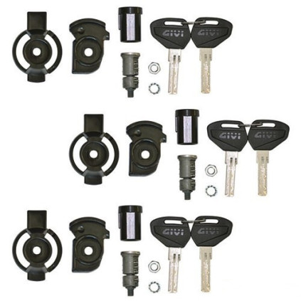Security Lock key set for 3 cases, including bush and under lock platelets