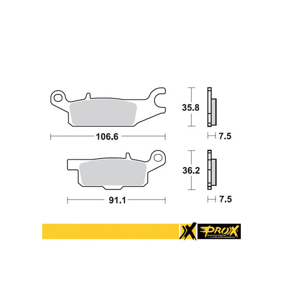 ProX Front Brake Pad YFM250R Raptor '08-13 (Left) + YFM700F