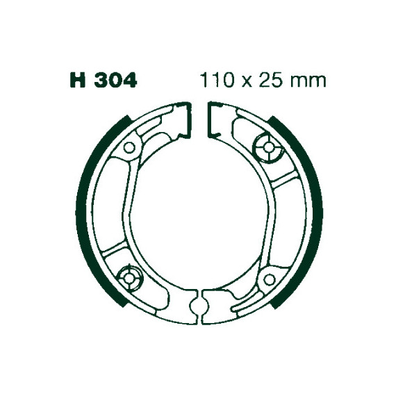 AIR Brake Shoes H 304 110x25mm Set