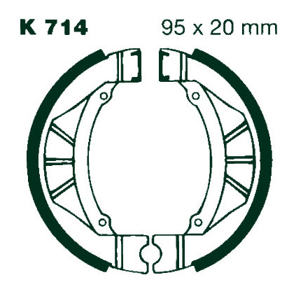 AIR Brake Shoes K 714 95x20mm Set