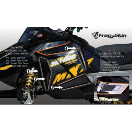 Frogzskin Ski Doo XR Exhaust Side Vent Kit 2009-14 (5pc)
