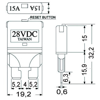 blade fuse resttable 10A 5pcs/pack