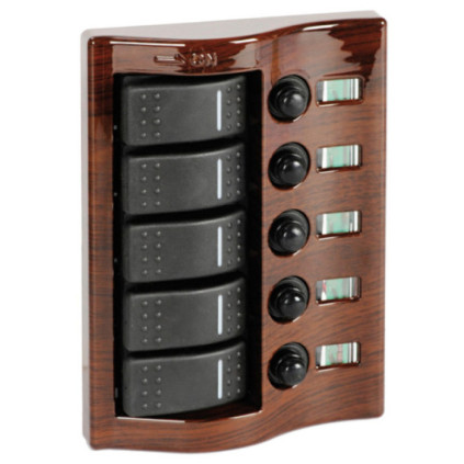 5-switch panel, mahogany