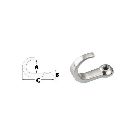 SS hook 15x5.7x35.8 mm
