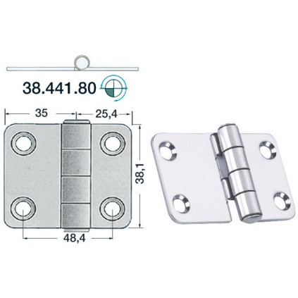 hinge w/release pin 60,4x38,1