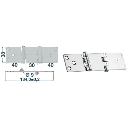 SS hinge 134x38mm