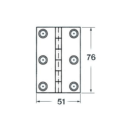 S.S blind hinge 76x51 mm rect