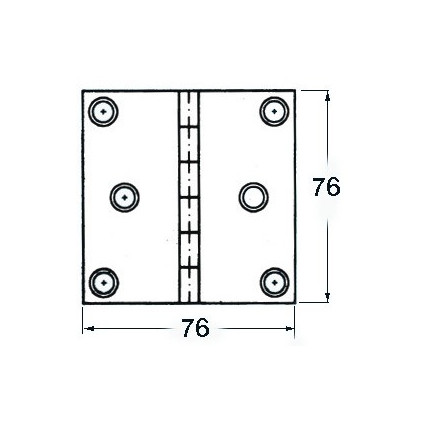 S.S blind hinge 76x76mm square