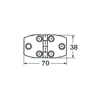 S.S blind hinge 70x38 mm trap