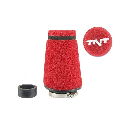TNT Air filter, Speed, Red, Connection Ø 28/35mm,  (Ø 70 - 48mm x l. 100mm)
