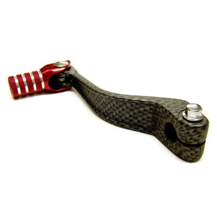Tec-X Gear pedal, Carbon-style/Red, Derbi Senda / Aprilia RX,SX  06- / Gilera RC