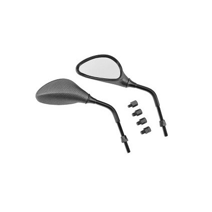 TNT Mirror, MAC 3, Matte Crabon-style, Pair, M8 right (M8 le../M10 ri./M10 le.)