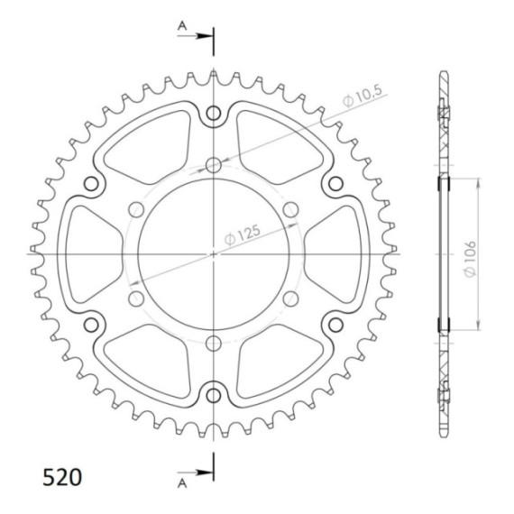 Supersprox Stealth Rear sprocket Gold 