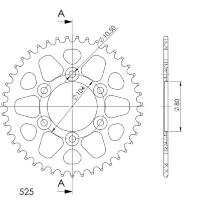 Supersprox Rear Sprocket Alu RAL-1489:40 Black