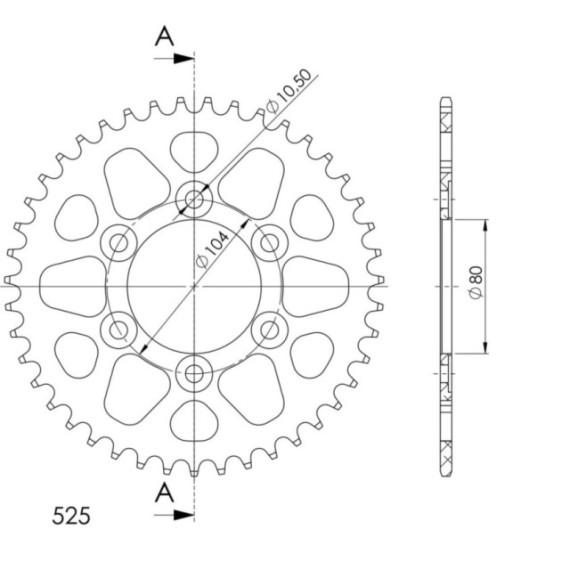 Supersprox Rear Sprocket Alu RAL-1489:45 Black