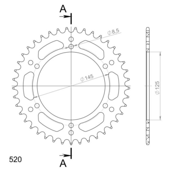 Supersprox Rear Sprocket Alu RAL-405:41 Red