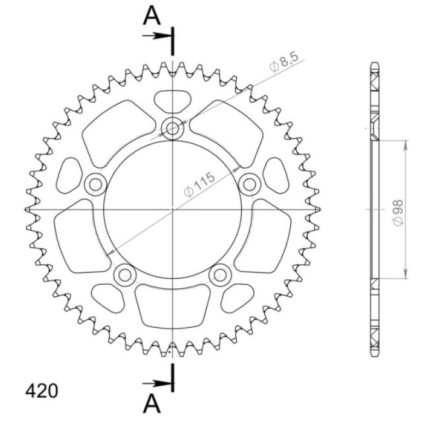 Supersprox Rear Sprocket Alu RAL-4:50 Blue
