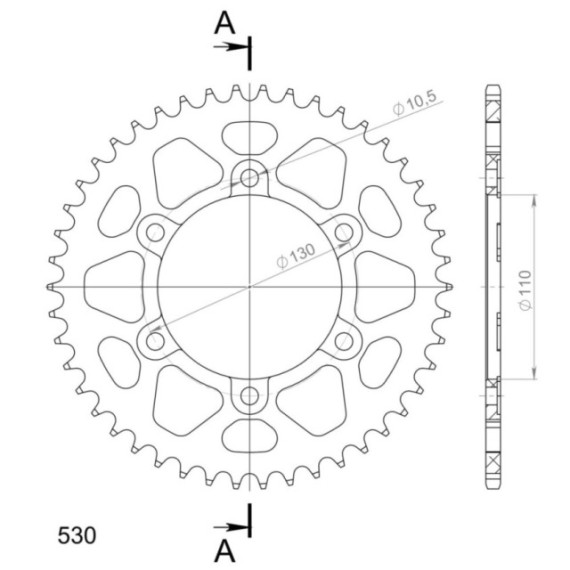 Supersprox Rear Sprocket Alu RAL-479:46 Black