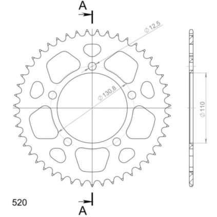 Supersprox Rear Sprocket Alu RAL-7_520:47 Red