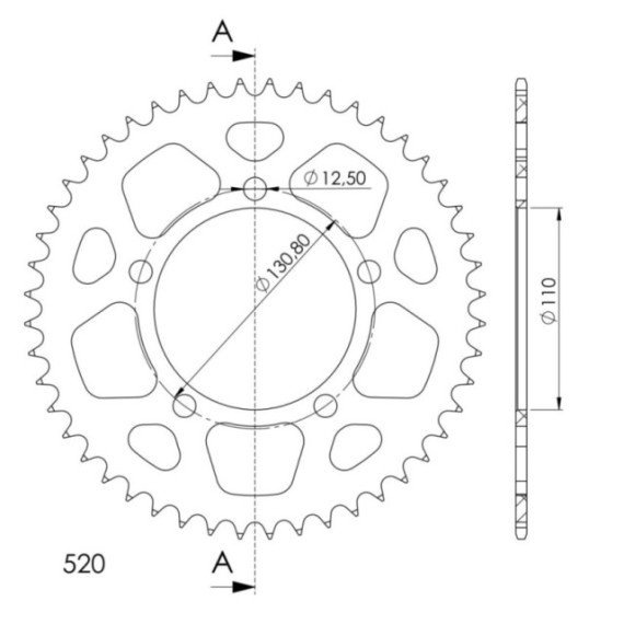 Supersprox Rear Sprocket Alu RAL-7_520:48 Red