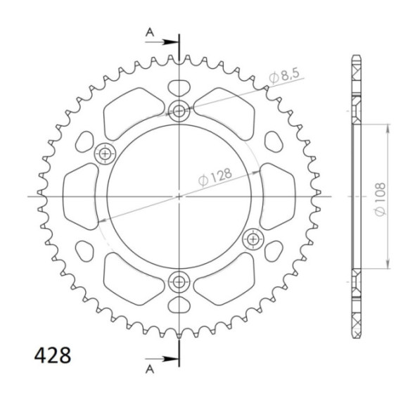 Supersprox Rear Sprocket Alu RAL-797:51 Black