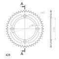 Supersprox Rear Sprocket Alu RAL-898:46 Silver