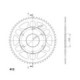 Supersprox Rear Sprocket Alu RAL-9381:57 Orange