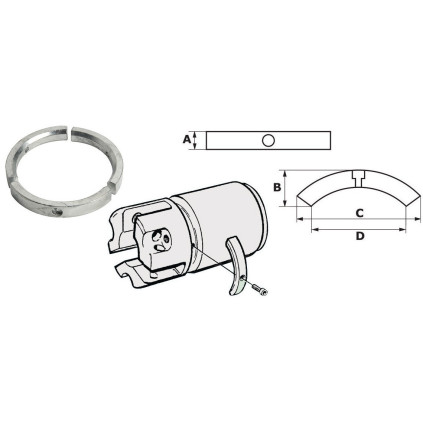 Magnesium Anode for Sail drive/Folding prop leg 3 piece series