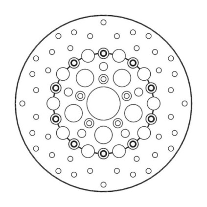 Moto-Master Harley Kingman Brakedisc kelluva Ø300 teräs keskiö (8,7mm holes)