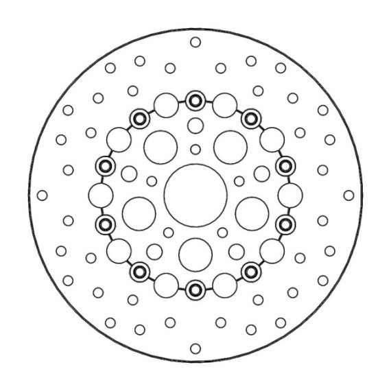 Moto-Master Harley Kingman Brakedisc kelluva Ø300 teräs keskiö (8,7mm holes, no 