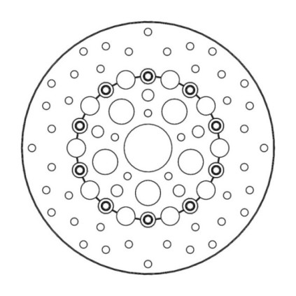 Moto-Master Harley Kingman Brakedisc kelluva Ø300 teräs keskiö (8,7mm holes, no 