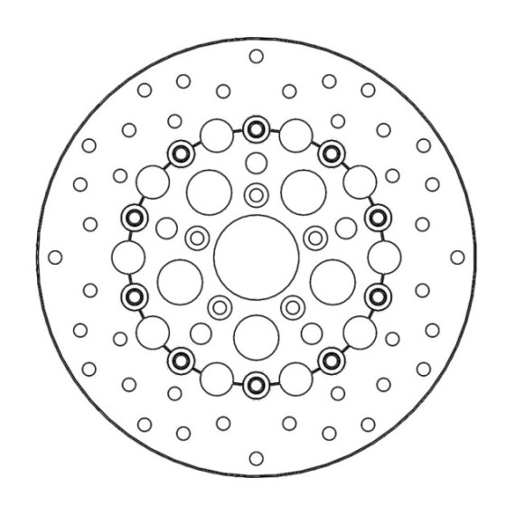 Moto-Master Harley Kingman Brakedisc kelluva alu keskiö black Ø292 (8.7mm holes)