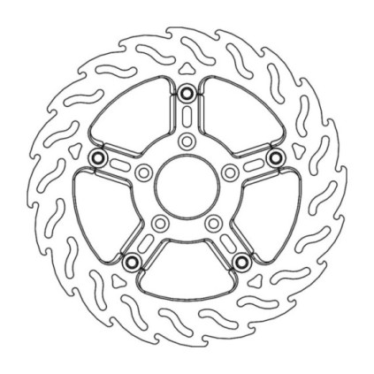 Moto-Master Harley Flame Brakedisc kelluva alu keskiö Ø292 right (8.7mm holes)