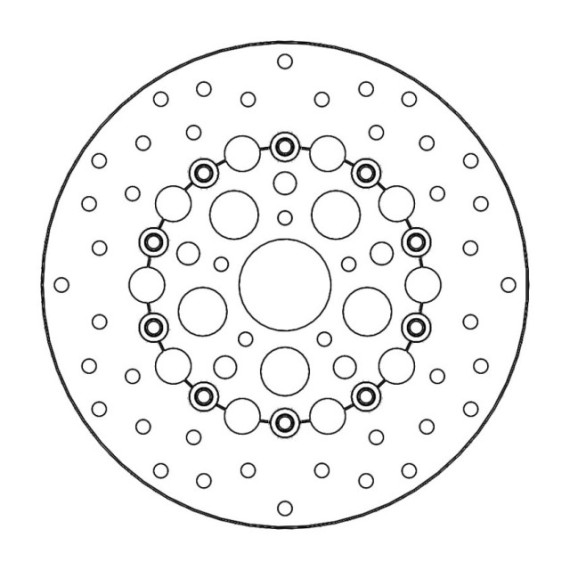Moto-Master Harley Kingman Brakedisc kelluva Ø300 alu keskiö black (8,7mm holes,