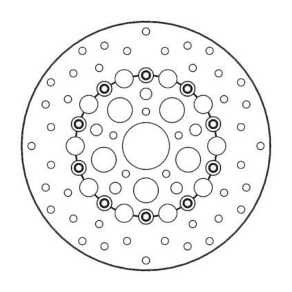 Moto-Master Harley Kingman Brakedisc kelluva Ø300 alu keskiö black (8,7mm holes,