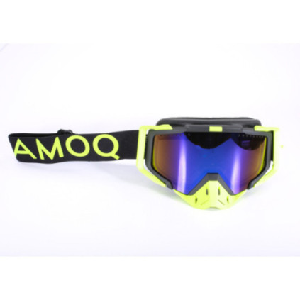 AMOQ Aster Snow Goggles Black-HiVis Blue Mirror