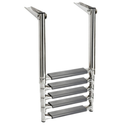 Osculati 5-step telescopic ladder oval tubes