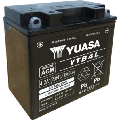 Yuasa Battery,  YTB4L(WC) filled with acid