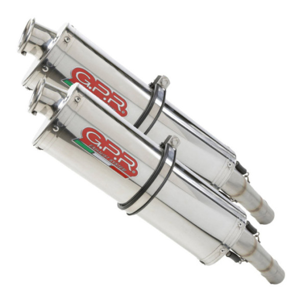 GPR Kawasaki Klv 1000 2004/07 Pair EC-Approv. slip-on exhaust Trioval