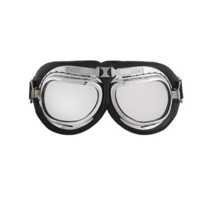Grand Canyon Bikewear Leather Goggles Flyer Chrome Angled glasses
