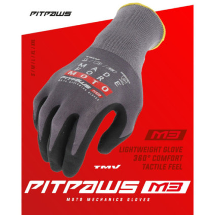 "TMV Pitpaws gloves Black ""Made for Moto"" XL"
