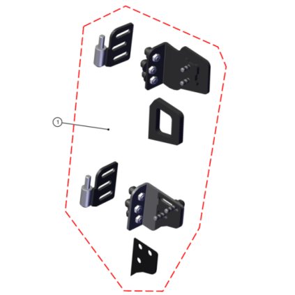 DFK Door Right Hinges kit Can-Am Defender, Traxter