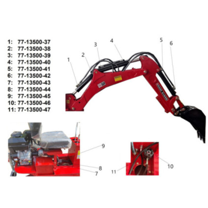 Bronco Hydraulic hose Lift boom rear 77-13500