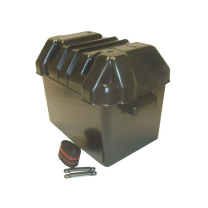 Battery box w/ fastening strap, 28x19,5x20cm
