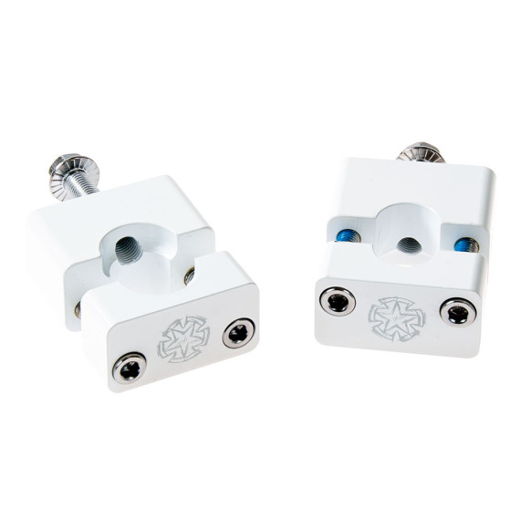 Timeless Handlebar Clampset, White, 22mm, M10, Monkey Type / Pitbike