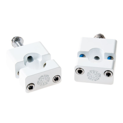 Timeless Handlebar Clampset, White, 22mm, M10, Monkey Type / Pitbike