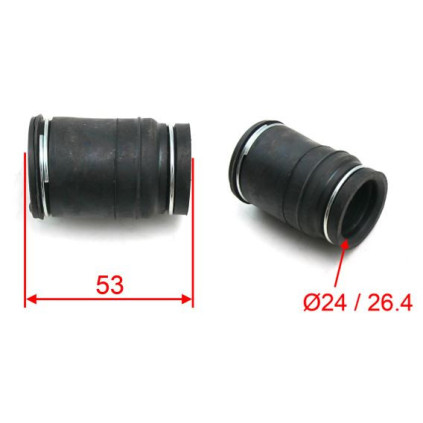 Forte Union-Rubber, Exhaust/Silencer, Ø24 / Ø26,4mm l. 53mm, Universal